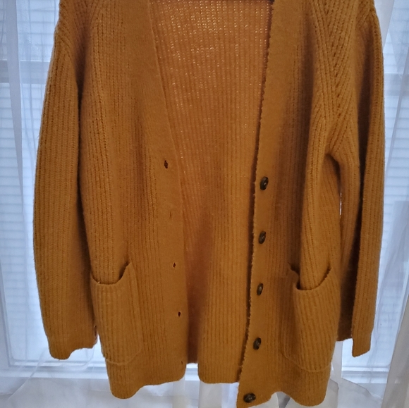 Mustard Yellow Knit Cardigan - Picture 2 of 3